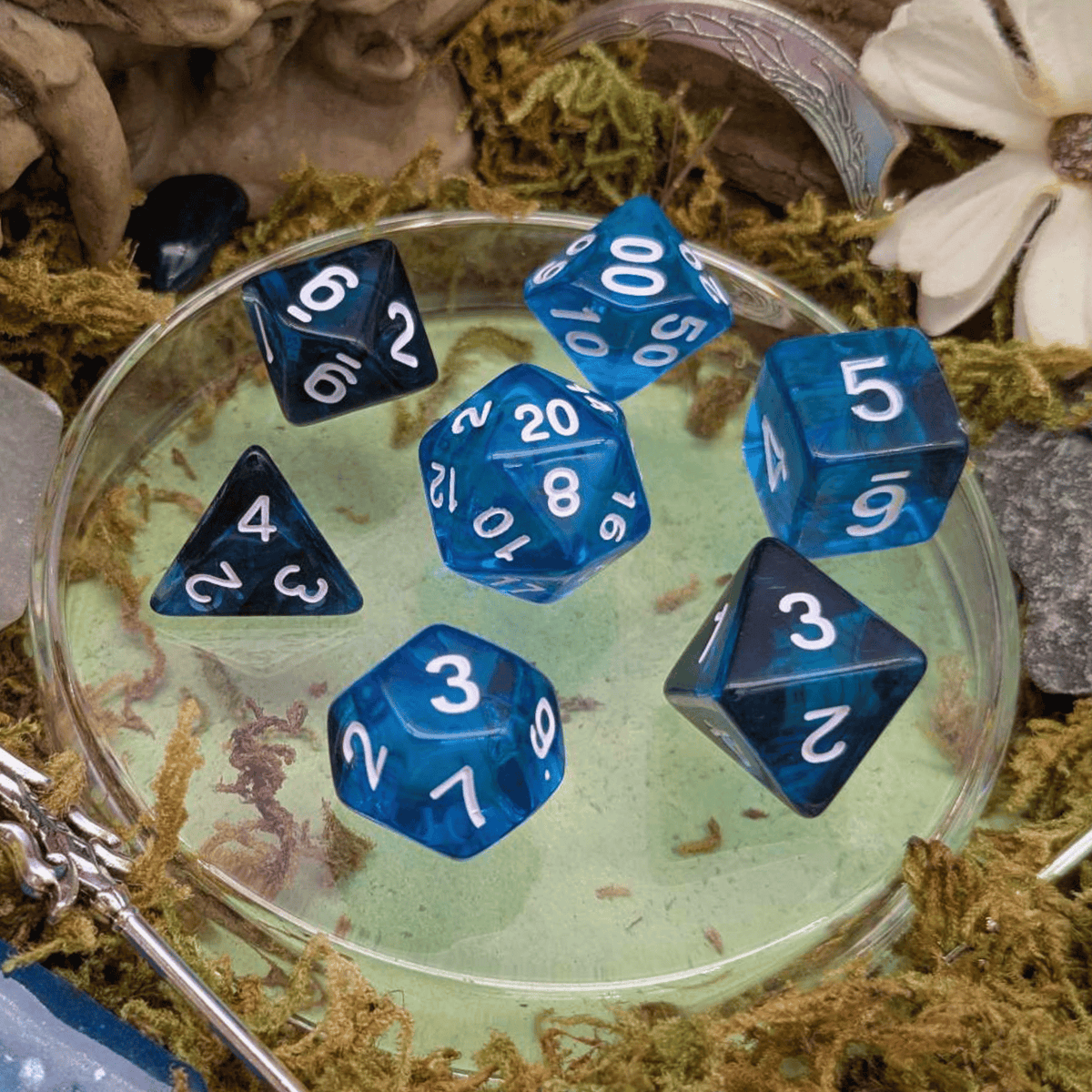 Blue Smoke Dice Set