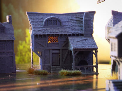 Blacksmith Forge 28mm DND Terrain | Tabletop Wargaming Scenery for Warhammer, Frostgrave & RPG | Unpainted 3D Printed