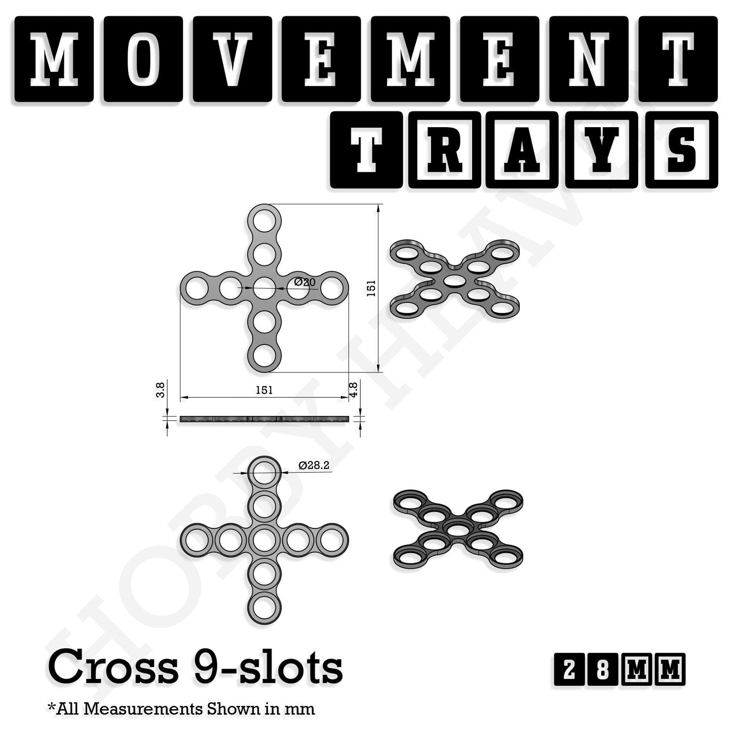 28mm Movement Trays for Tabletop Games | Wargaming | Full Range
