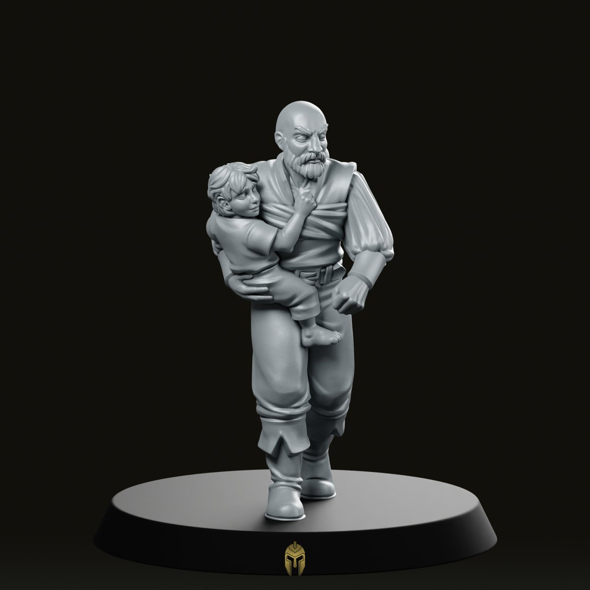 Dad with Kid Fantasy Miniature