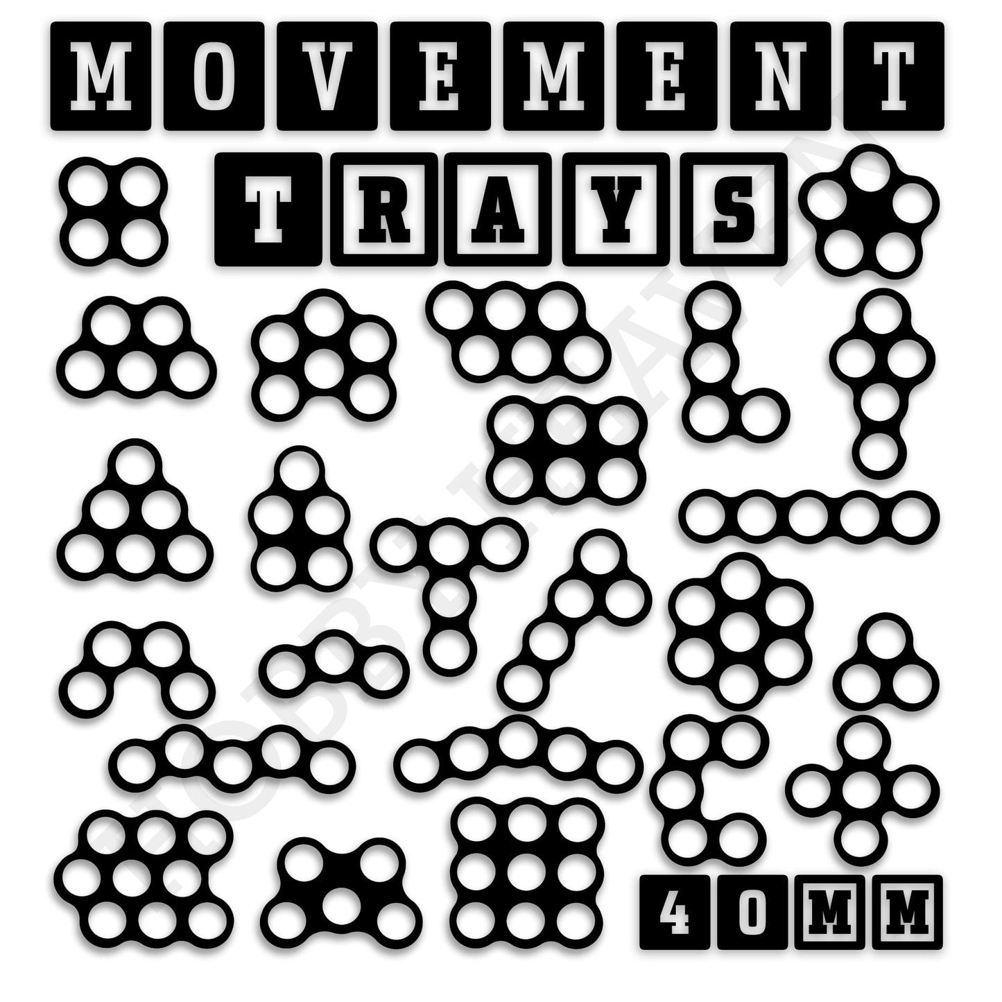 40mm Movement Trays for 28mm Miniatures | Tabletop Wargames Compatible | Full Range
