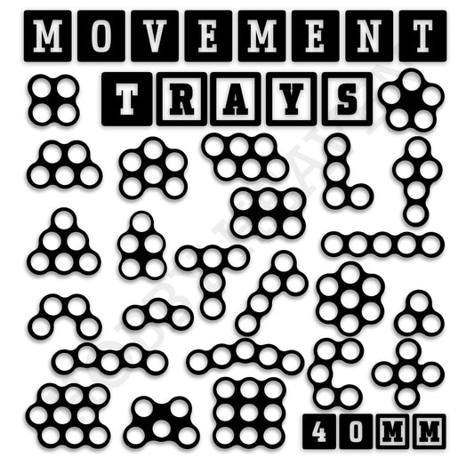 40mm Movement Trays for 28mm Miniatures | Tabletop Wargames Compatible | Full Range