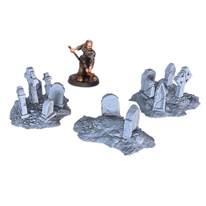 Gravestone Set 28mm DND Scatter Terrain | Tabletop Wargaming Scenery for Warhammer, Frostgrave & RPG | 3D Printed