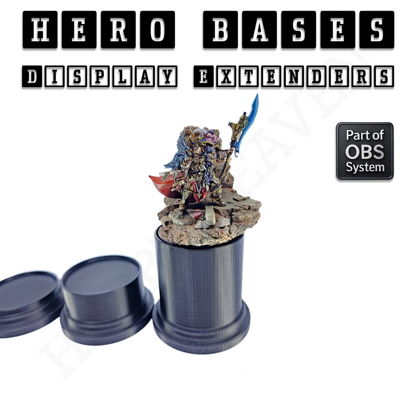 Hero Bases Display Extenders | Squares and Rectangles | Convert Gaming Bases to Display Bases & Plinths