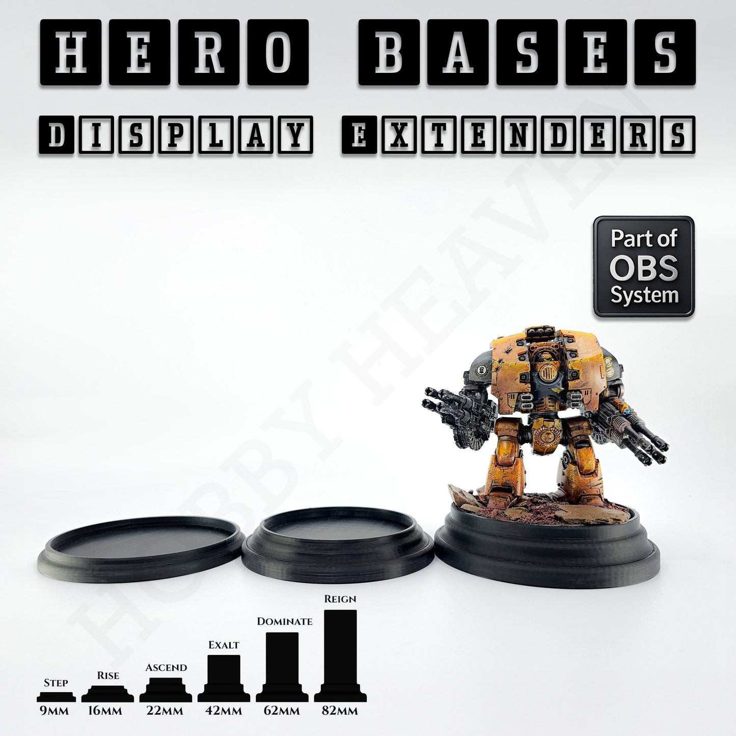 Hero Bases Display Extenders | Squares and Rectangles | Convert Gaming Bases to Display Bases & Plinths