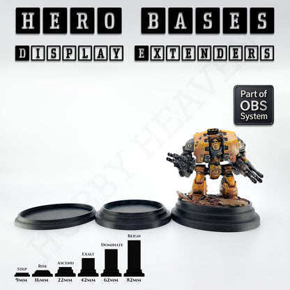 Hero Bases Display Extenders | Squares and Rectangles | Convert Gaming Bases to Display Bases & Plinths