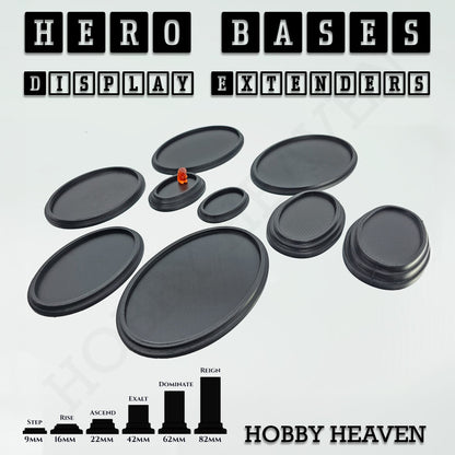 Hero Bases Display Extenders | Squares and Rectangles | Convert Gaming Bases to Display Bases & Plinths