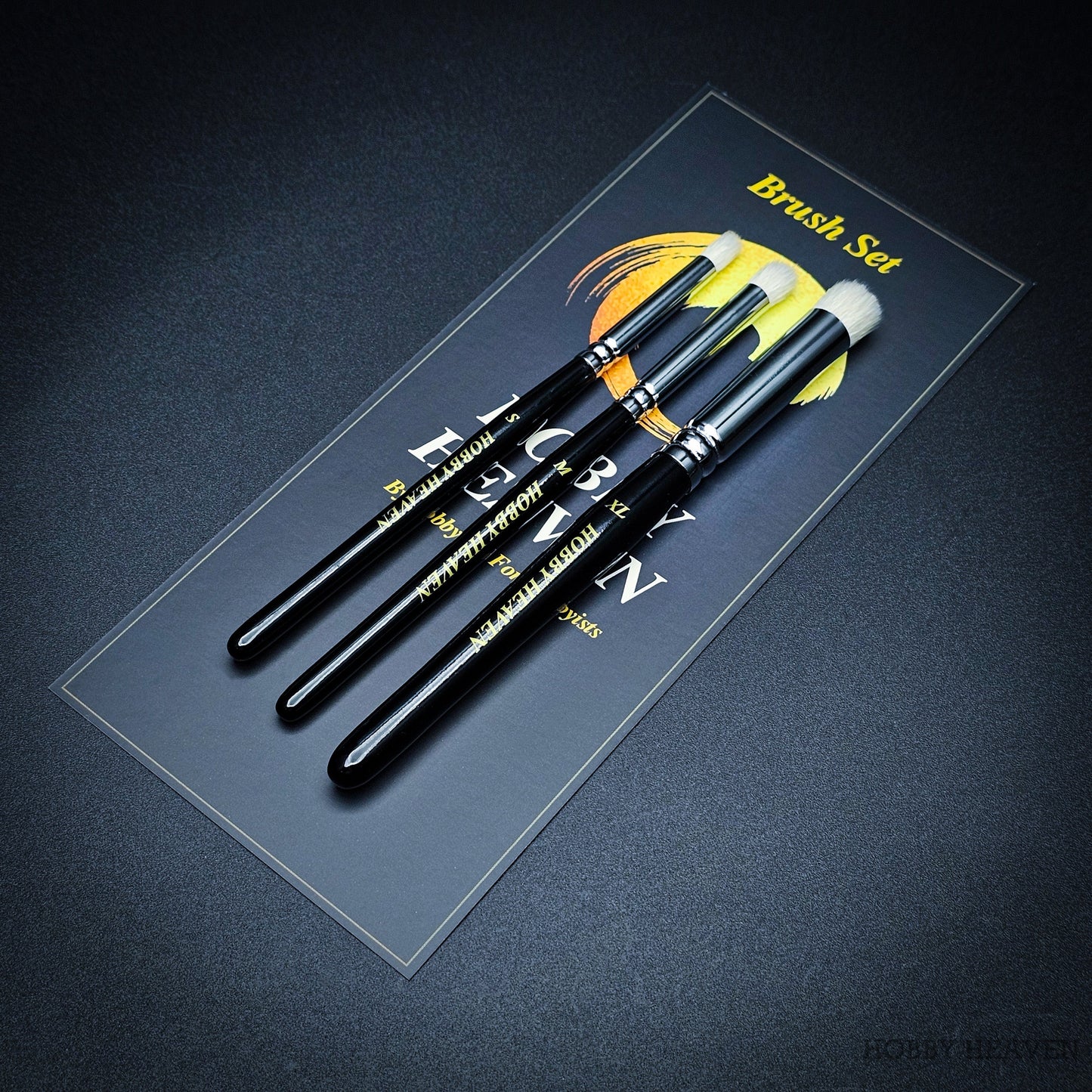 Hobby Heaven 3-Piece Dry Brush Set – S/M/L Miniature Painting Brushes