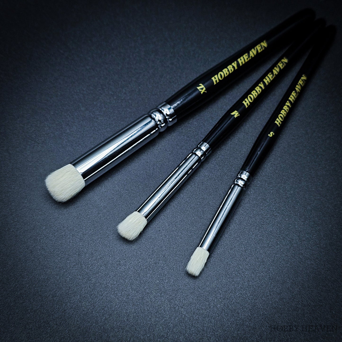 Hobby Heaven 3-Piece Dry Brush Set – S/M/L Miniature Painting Brushes