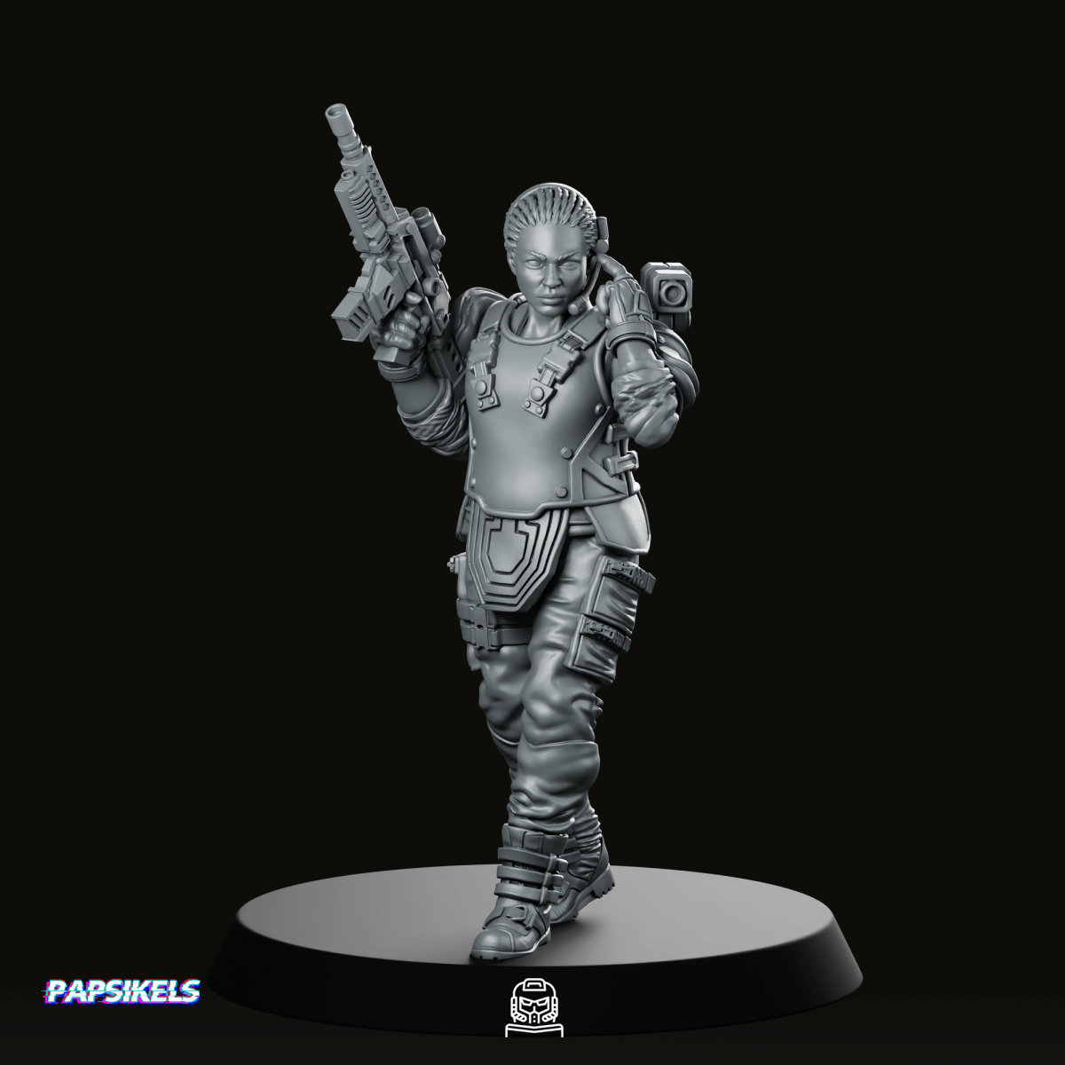 Human Colonial Marine Colonel Eula Hendricks 3 Miniature