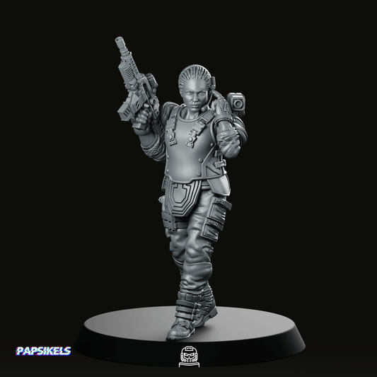 Human Colonial Marine Colonel Eula Hendricks 3 Miniature