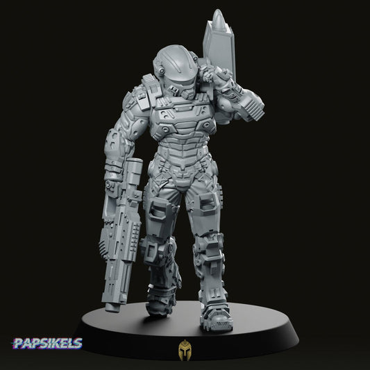 Human Space Military Armoured Nuker A Miniature