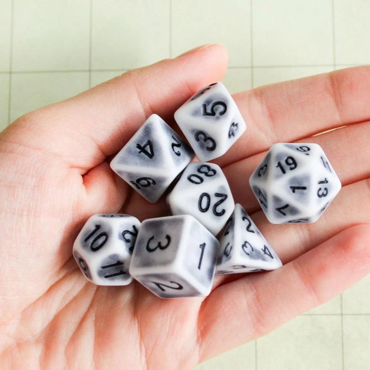 Archaic Light Grey Dice Set