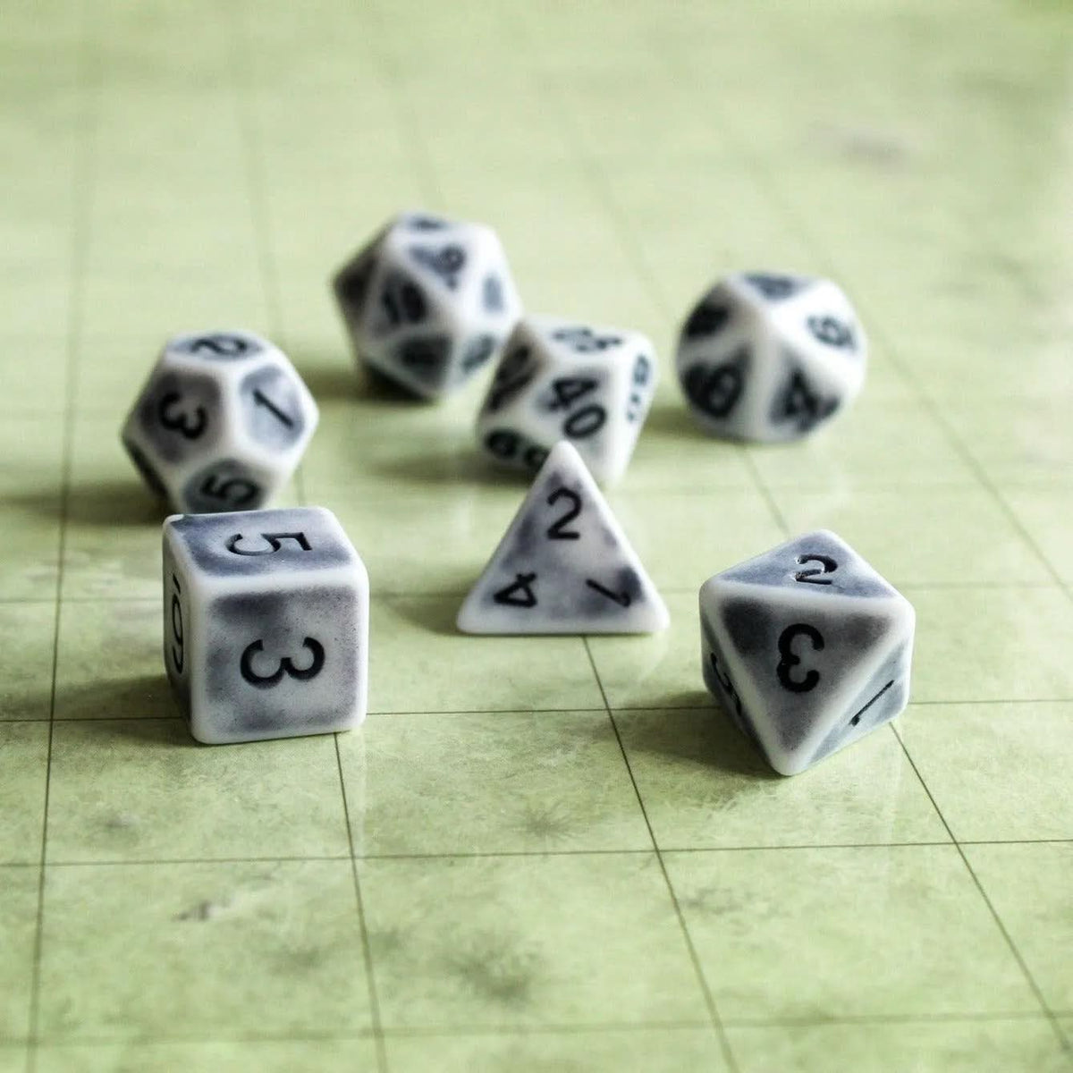 Archaic Light Grey Dice Set
