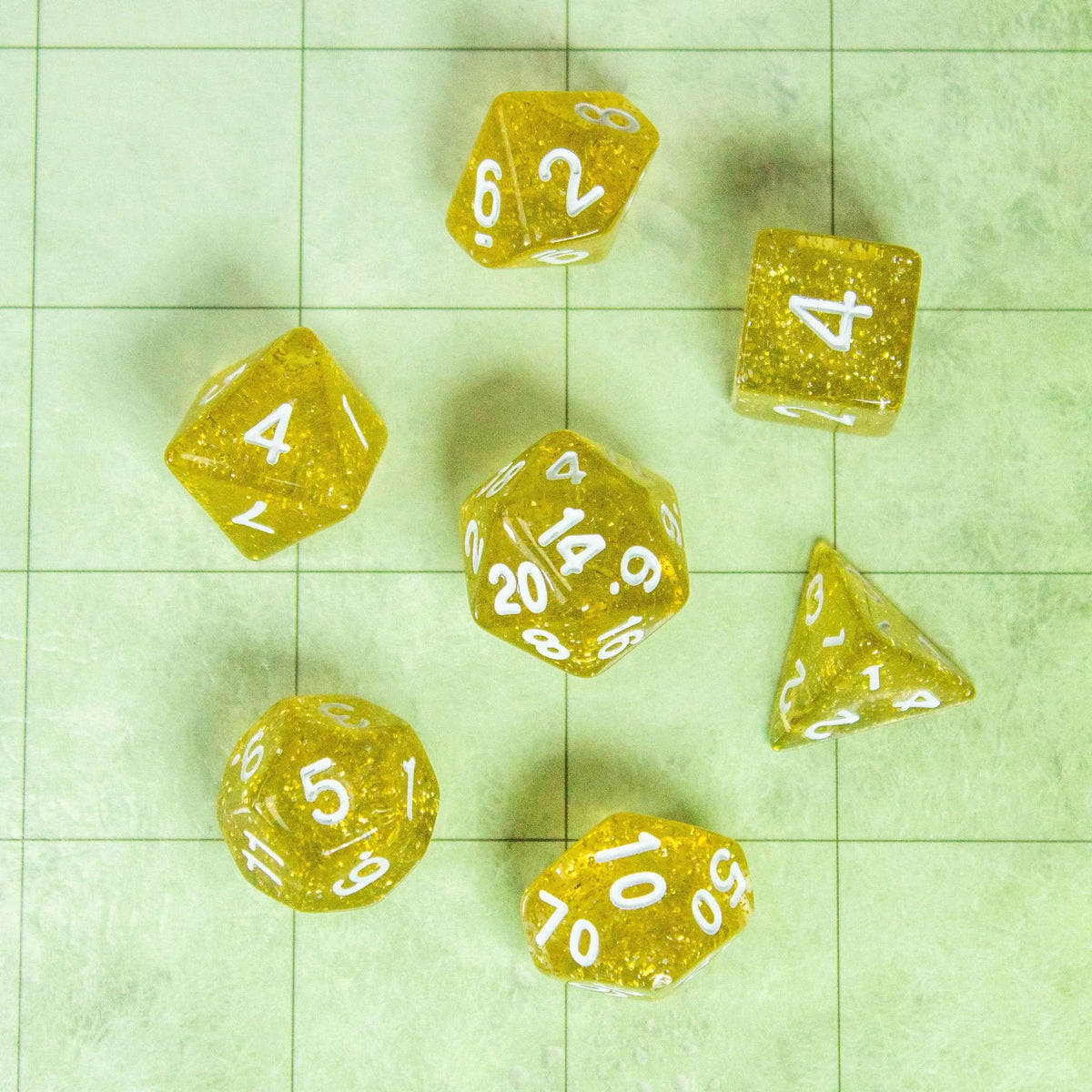 Yellow Shimmer Dice Set