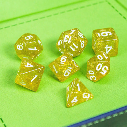 Yellow Shimmer Dice Set