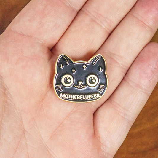 Motherfluffer Black Cat Pin
