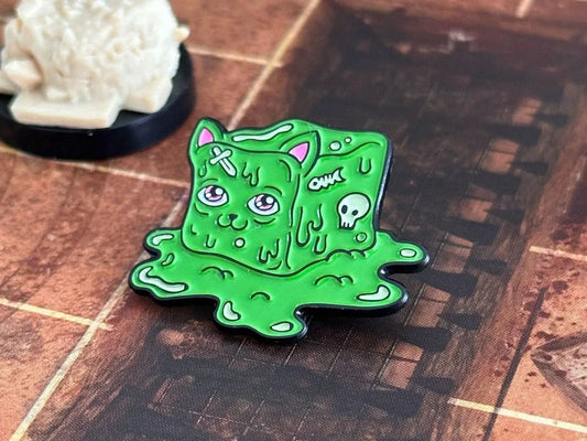 Gelatinous Cube Cat Pin