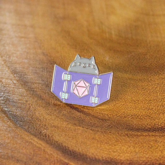 Purple Dungeon Meowster Cat Enamel Pin