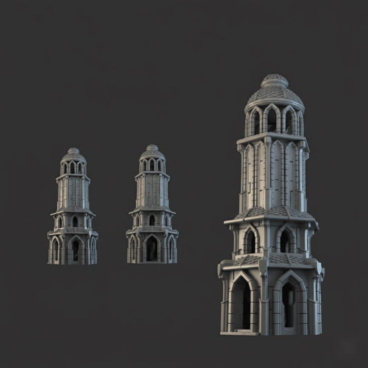 Lost City Tower 28mm DND Terrain Set 1 | Tabletop Wargaming Ruins for Warhammer, Frostgrave & RPG | 3D Printed