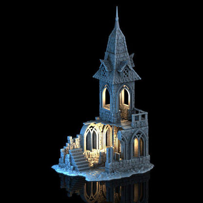 Ruined Cloister 28mm DND Terrain | Tabletop Wargaming Scenery for Mordheim, Frostgrave & RPG | Unpainted 3D Printed