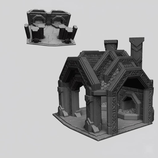 Forge Blacksmith 28mm DND Terrain | Tabletop Wargaming Scenery for Warhammer, Frostgrave & RPG | Unpainted 3D Printed