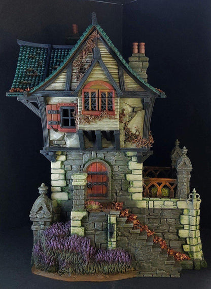 Tombstone House 28mm DND Terrain | Tabletop Wargaming Scenery for Warhammer, Frostgrave & RPG | Unpainted 3D Printed
