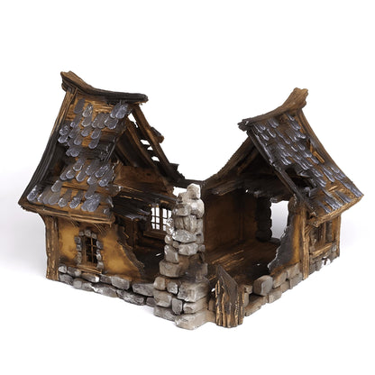 Ruined Medieval House 28mm DND Terrain Set B | Wargaming Scenery for Mordheim, Frostgrave & RPG | Unpainted 3D Printed
