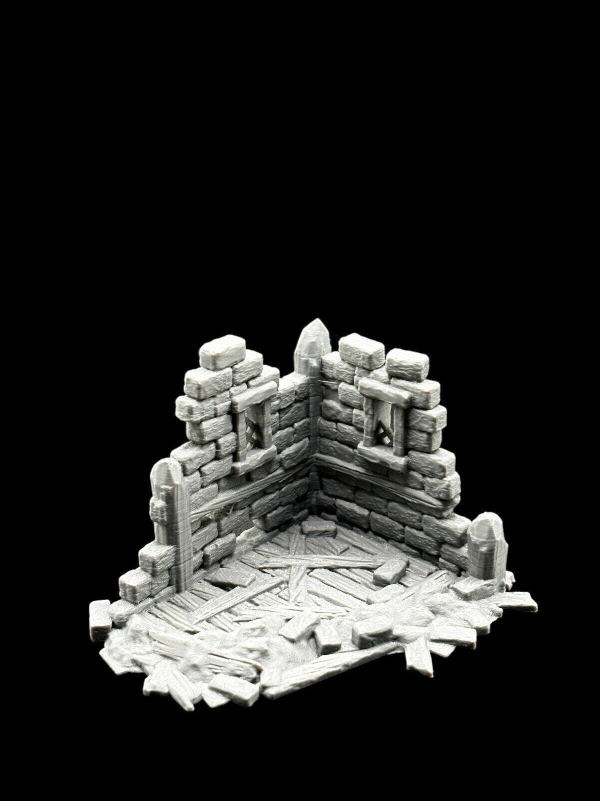 28mm Building Ruins Terrain Scenery for DND, Warhammer, Wargames