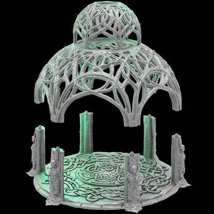 Elven Council Gazebo 28mm DND Terrain | Tabletop Wargaming Scenery for Warhammer, Frostgrave & RPG | 3D Printed