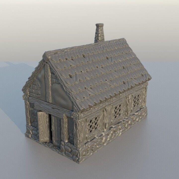 Commoner House Medieval 28mm DND Terrain | Tabletop Wargaming Scenery for Warhammer, Frostgrave & RPG | 3D Printed