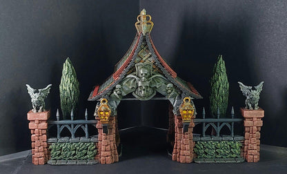 Lych Gate 28mm DND Terrain | Tabletop Wargaming Scenery for Warhammer, Frostgrave & RPG | Unpainted 3D Printed