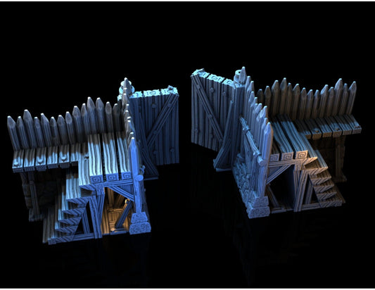 Palisade Gate 28mm DND Terrain | Tabletop Wargaming Siege Scenery for Warhammer, Frostgrave & RPG | 3D Printed
