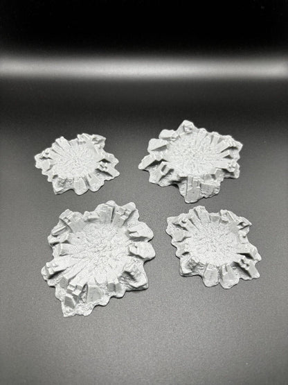 4x 28mm Craters for Tabletop Gaming For Games Like Warhammer - 3D Printed