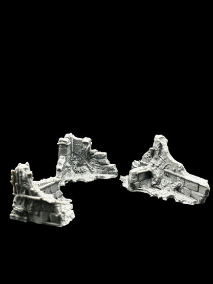 Small Infected Ruins Terrain Sci Fi Tabletop Scenery 3D Printed 3 pcs