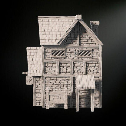 Apothecary House Medieval 28mm DND Terrain | Tabletop Wargaming Scenery for Warhammer, Frostgrave & RPG | 3D Printed
