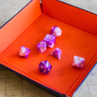 Purple and White Two Tone Dice Set