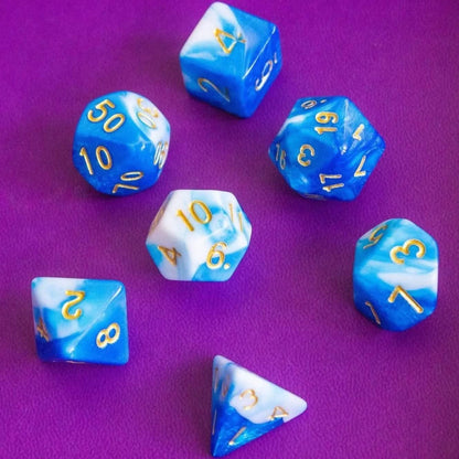 Two Tone Sky Blue Dice Set