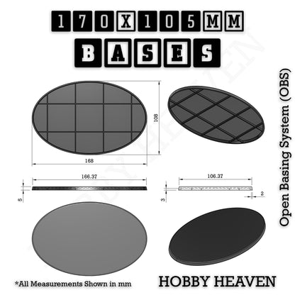 170x105mm Oval Plain Plastic Bases