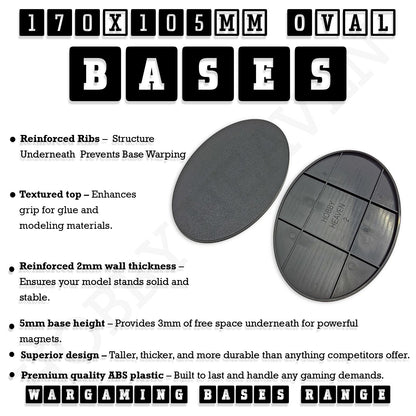 170x105mm Oval Plain Plastic Bases