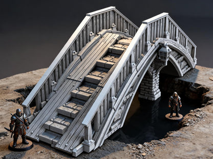 Overpass Bridge 28mm DND Terrain | Tabletop Wargaming Scenery for Warhammer, Frostgrave & RPG | Unpainted 3D Printed