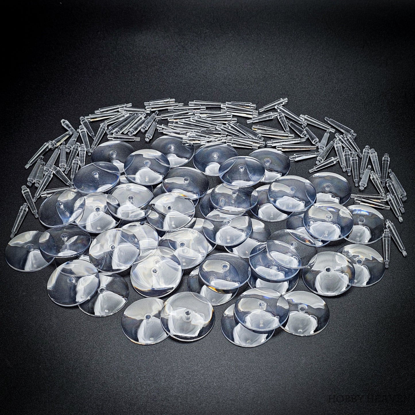 32mm Round Flying Clear Plastic Base