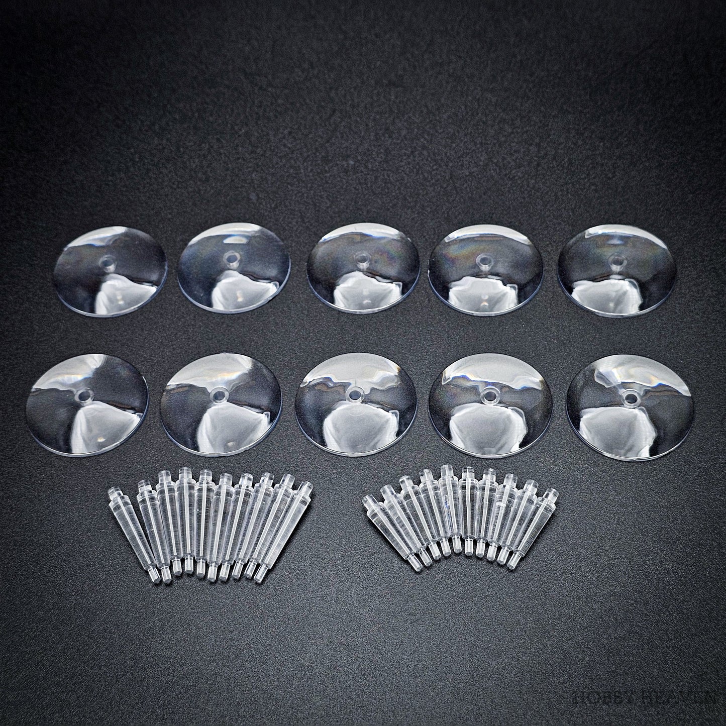 32mm Round Flying Clear Plastic Base