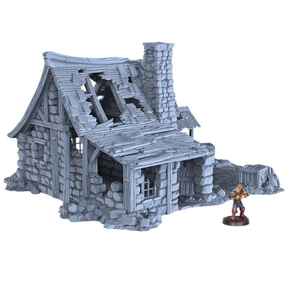 Ruined Blacksmith 28mm DND Terrain | Tabletop Wargaming Scenery for Mordheim, Frostgrave & RPG | 3D Printed