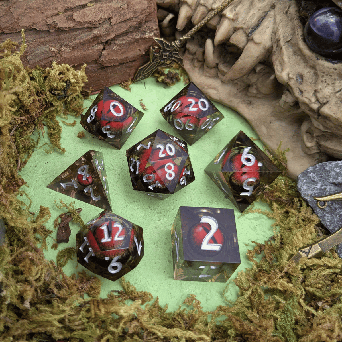 Snake Eye Red Liquid Core Dice Set