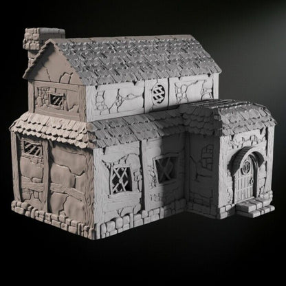 Village House Medieval 28mm DND Terrain | Tabletop Wargaming Scenery for Warhammer, Frostgrave & RPG | 3D Printed